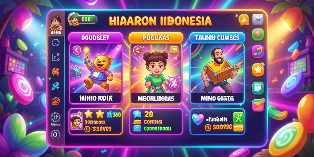 Tampilan utama permainan V98 yang menarik.
